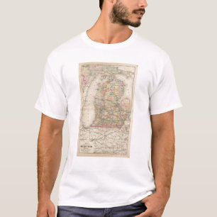 Staat der Michigan-Atlas-Karte T-Shirt