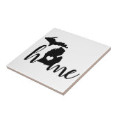 Staat der Michigan Black Silhouette "Zuhause" Fliese (Seite)