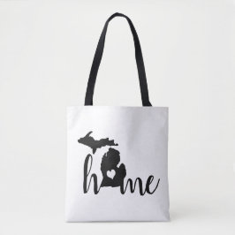Staat der Michigan Black Silhouette "Zuhause" Tasche