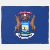 Staat der Michigan-Flagge Fleecedecke (Vorderseite (Horizontal))
