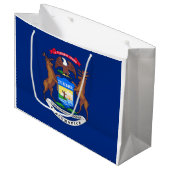 Staat der Michigan-Flagge Große Geschenktüte (Vorderseite Schrägansicht)