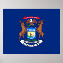 Staat der Michigan-Flagge Poster
