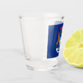 Staat der Michigan-Flagge Schnapsglas (Links)