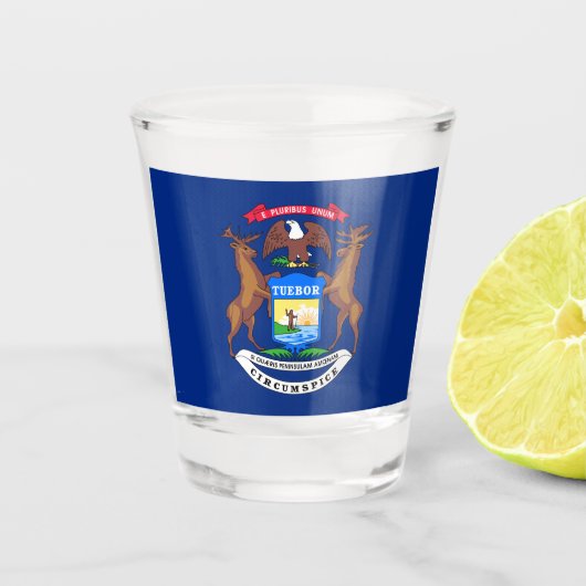 Staat der Michigan-Flagge Schnapsglas (Vorderseite)