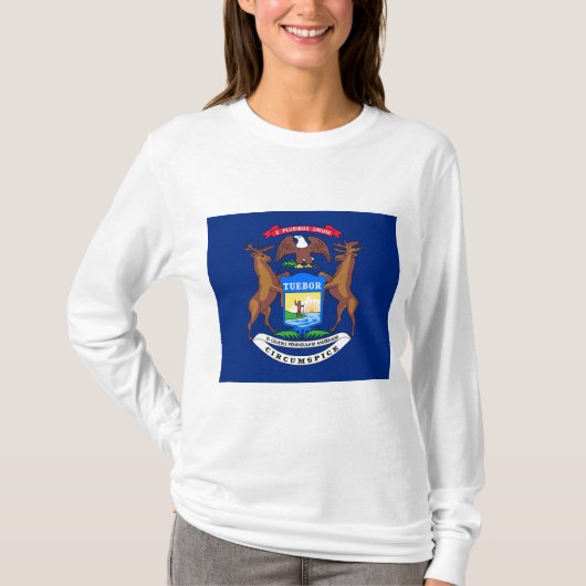 Staat der Michigan-Flagge T-Shirt (Vorderseite)