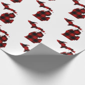 Staat der Michigan-Form in Büffel-kariert Geschenkpapier (Ecke)