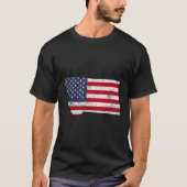 Staat der Montana-Kontur mit US-Flagge Add026a T-Shirt (Vorderseite)