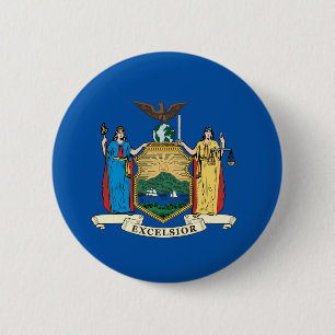 Staat der New Yorker Flagge Button