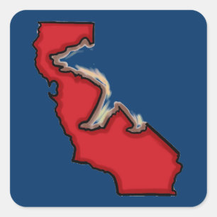 Staat der Roten Marine Cali trägt Symbolkleben Quadratischer Aufkleber