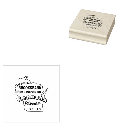 STAAT der RÜCKSENDEADRESSE WISCONSIN MILCHLAND Gummistempel (Stempel)