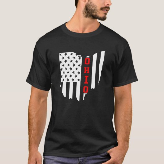 Staat der Staaten der US-amerikanischen Flagge Ohi T-Shirt (Vorderseite)