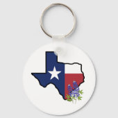 Staat der Texas-Flagge mit Staat Blume Bluebonnet Schlüsselanhänger (Vorderseite)