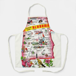 Staat der Vintagen Karte von Alabama Schürze