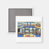 Staat der Vintagen Postkarte New Jersey Magnet (Vorderseite/Rückseite)