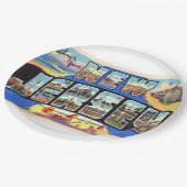 Staat der Vintagen Postkarte New Jersey Pappteller (Schrägansicht)