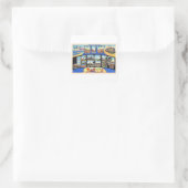 Staat der Vintagen Postkarte New Jersey Quadratischer Aufkleber (Tasche)