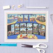 Staat der Vintagen Postkarte New Jersey Seidenpapier (Handwerk)