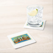 Staat der Vintagen Reise-Andenkens Pennsylvania Rechteckiger Pappuntersetzer (Vor Ort)