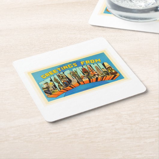 Staat der Vintagen Reise-Andenkens Pennsylvania Rechteckiger Pappuntersetzer (angewinkelt)