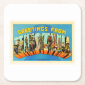 Staat der Vintagen Reise-Andenkens Pennsylvania Rechteckiger Pappuntersetzer (Vorderseite)