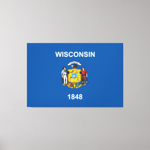 Staat der Wisconsin-Flagge Leinwanddruck