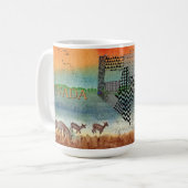 Staat der Wüstenmalerei Nevada Map Tasse (Vorderseite Links)