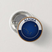 Staat des Alaska-Flaggen-Siegel-Knopfes Button (Vorne & Hinten)