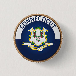 Staat des Connecticut-Flaggen-Siegel-Knopfes Button