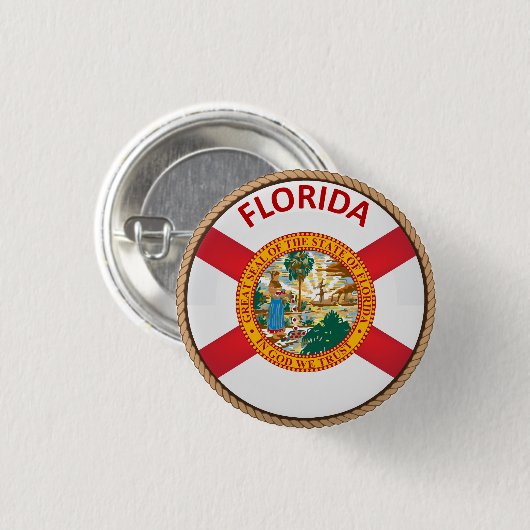 Staat des Florida-Flaggen-Siegel-Knopfes Button (Vorne & Hinten)