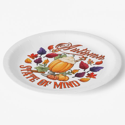 Staat des Geistes im Herbst Pappteller (Schrägansicht)