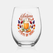 Staat des Geistes im Herbst Weinglas Ohne Stiel (Vorderseite)