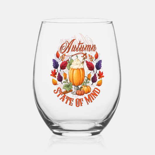 Staat des Geistes im Herbst Weinglas Ohne Stiel (Rückseite)