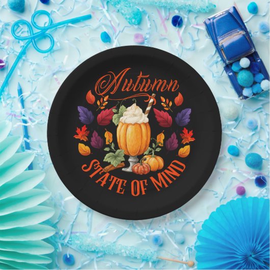 Staat des Geistesschwarzes Herbst Pappteller (Party)