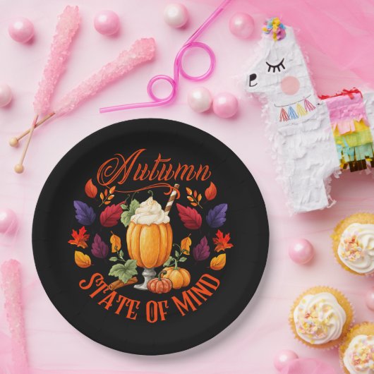 Staat des Geistesschwarzes Herbst Pappteller (Party)