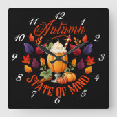 Staat des Geistesschwarzes Herbst Quadratische Wanduhr (Vorderseite)