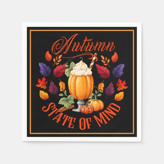 Staat des Geistesschwarzes Herbst Serviette (Vorderseite)