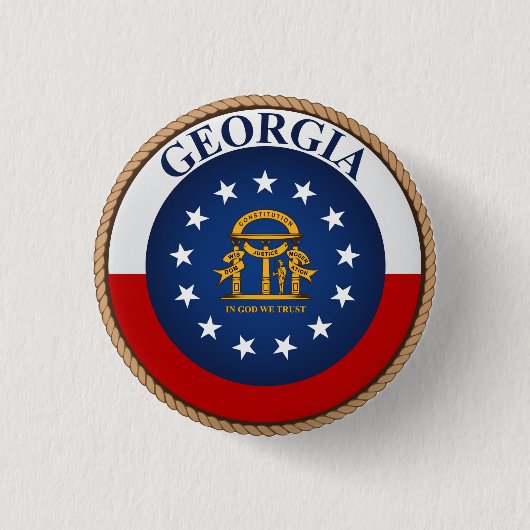 Staat des Georgia-Flaggen-Siegel-Knopfes Button (Vorderseite)