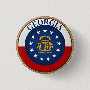 Staat des Georgia-Flaggen-Siegel-Knopfes Button