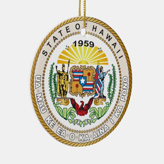Staat des Großen Siegels von Hawaii Keramikornament (Rechts)