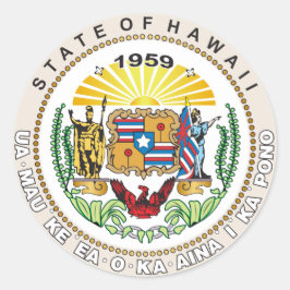 Staat des Großen Siegels von Hawaii Runder Aufkleber
