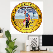 Staat des großen Siegels von Iowa Poster (Heimbüro)