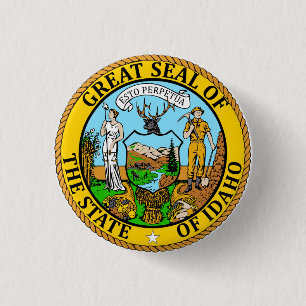 Staat des Idaho-Flaggen-Siegel-Knopfes Button