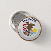 Staat des Illinois-Flaggen-Siegel-Knopfes Button (Vorne & Hinten)