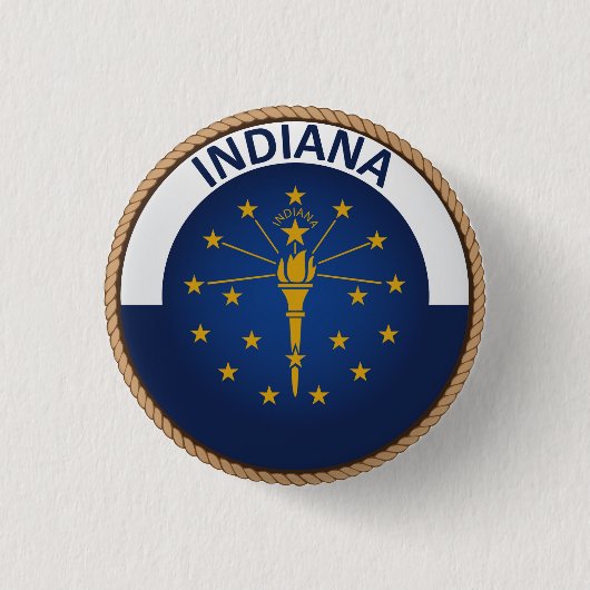 Staat des Indiana-Flaggen-Siegel-Knopfes Button (Vorderseite)