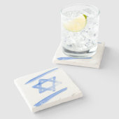 Staat des israelischen Flaggen-Untersetzer Steinuntersetzer (Seitenansicht)