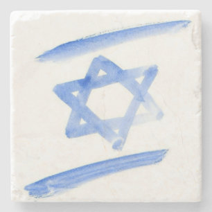 Staat des israelischen Flaggen-Untersetzer Steinuntersetzer
