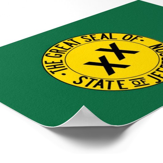 Staat des Jefferson Flag Poster (Ecke)