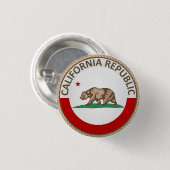 Staat des Kalifornien-Flaggen-Siegel-Knopfes Button (Vorne & Hinten)