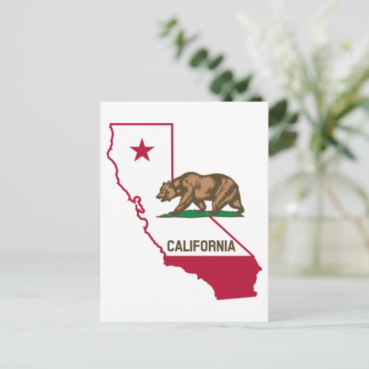 Staat des kalifornischen Bären und der kalifornisc Postkarte (Stehend Vorderseite)