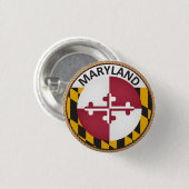 Staat des Maryland-Flaggen-Siegel-Knopfes Button (Vorne & Hinten)